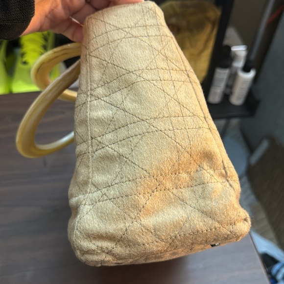 Dior Tan Satchel with Yellow Handles - Picture 5 of 13